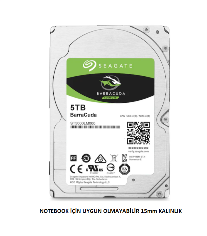 Seagate Barracuda 5 TB 2.5''  ST5000LM000 Harddisk (2 YIL TÜRKİYE GARANTİLİ