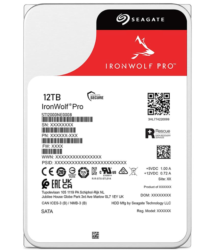 Seagate IronWolf Pro NAS 12TB  3.5” ST12000NE0008