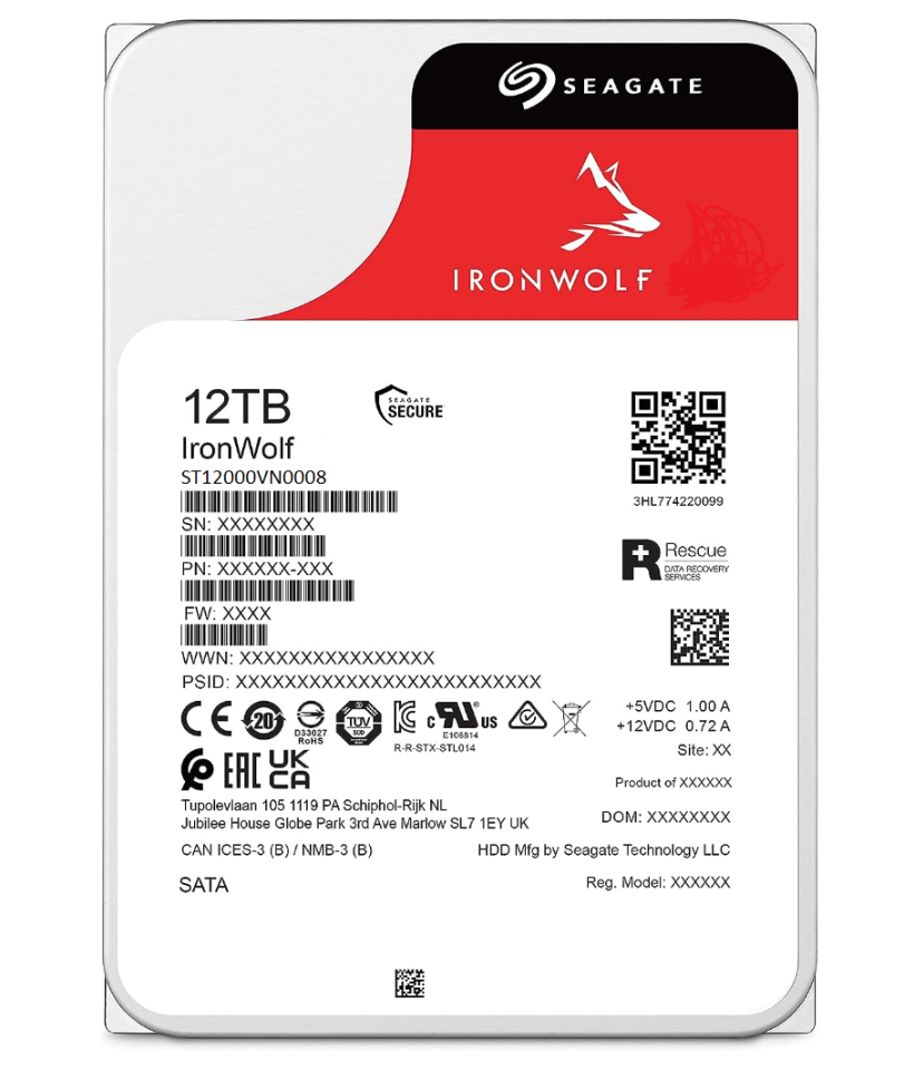 Seagate Ironwolf NAS 12TB 3.5'' ST12000VN0008 Harddisk