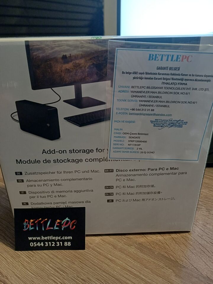 Seagate 12 TB Expansion STKP12000400 USB 3.0 Harici Harddisk (2 YIL TÜRKİYE GARANTİLİ)