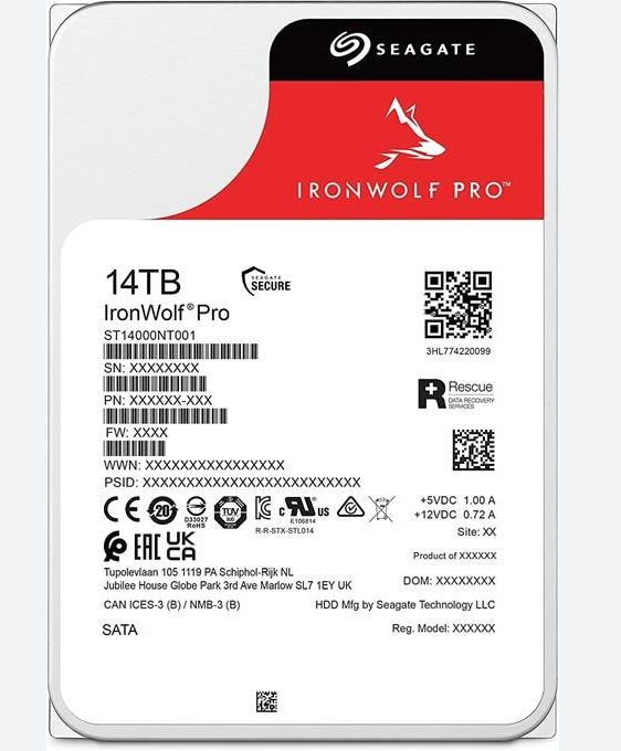 Seagate Ironwolf Pro ST14000NT001 3.5'' 14 TB 7200 RPM 256 MB SATA 3 HDD (5 YIL TÜRKİYE GARANTİLİ)