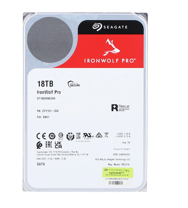 Seagate IronWolf Pro ST18000NE000 3.5'' 18 TB 7200 RPM 256 MB SATA 3 NAS HDD  (2 YIL TÜRKİYE GARANTİLİ)