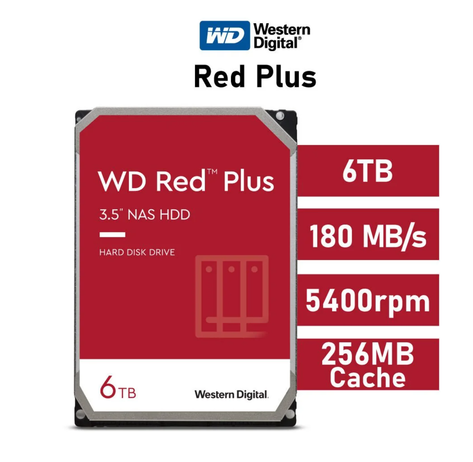 WD Red Plus NAS 6 TB 3.5'' 5400RPM WD60EFPX Harddisk (2 YIL TÜRKİYE GARANTİLİ)