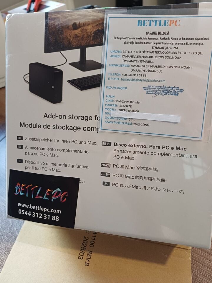 Seagate 24 TB Expansıon STKP24000400 USB 3.0 (5 YIL TÜRKİYE GARANTİLİ)