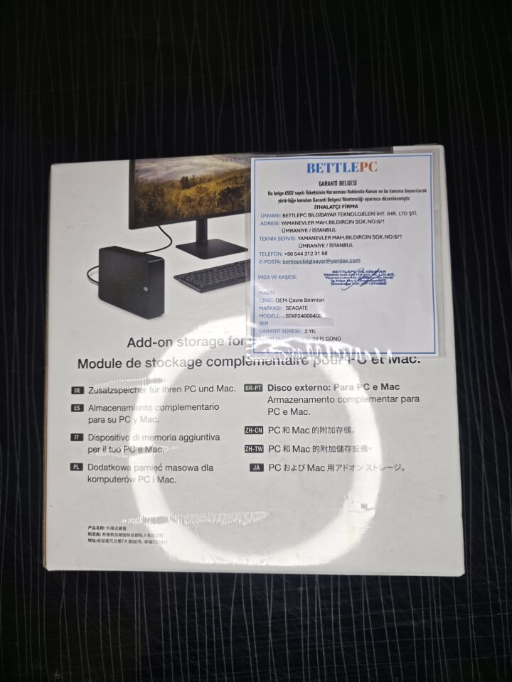 Seagate 24 TB Expansıon STKP24000400 USB 3.0 (2 YIL TÜRKİYE GARANTİLİ)