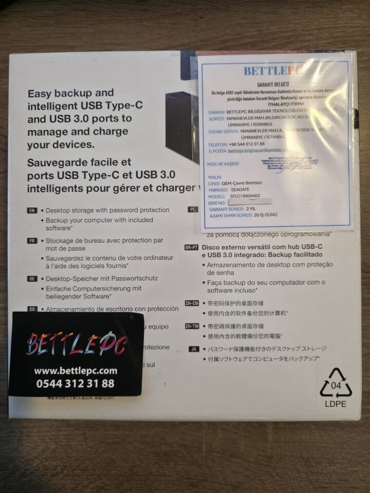Seagate One Touch 18 TB 3.5'' USB-C USB 3.0 STLC18000402 Taşınabilir Disk (2 YIL TÜRKİYE GARANTİLİ)