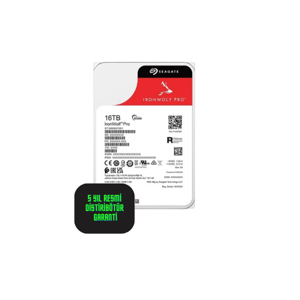 Seagate IronWolf Pro NAS 16 TB 3.5'' ST16000NT001  (5 YIL RESMI DIST GARANTILI)