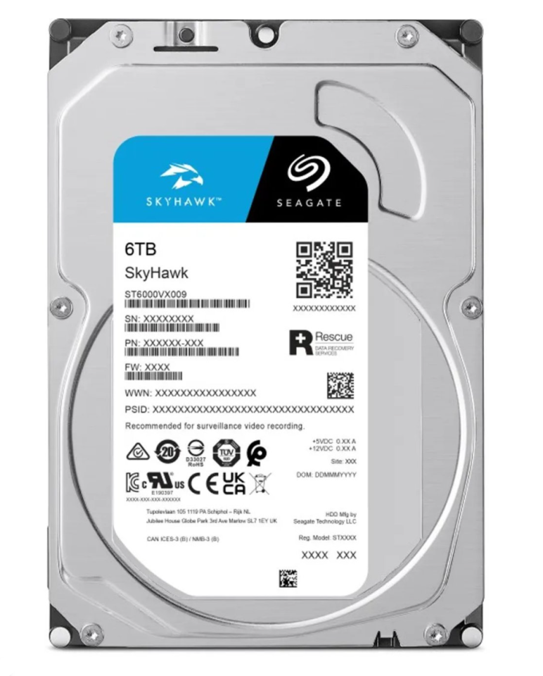 Seagate 6Tb Skyhawk 3,5'' 256Mb 5900 ST6000VX009 Harddisk (Resmi Distribitör Ürünü)