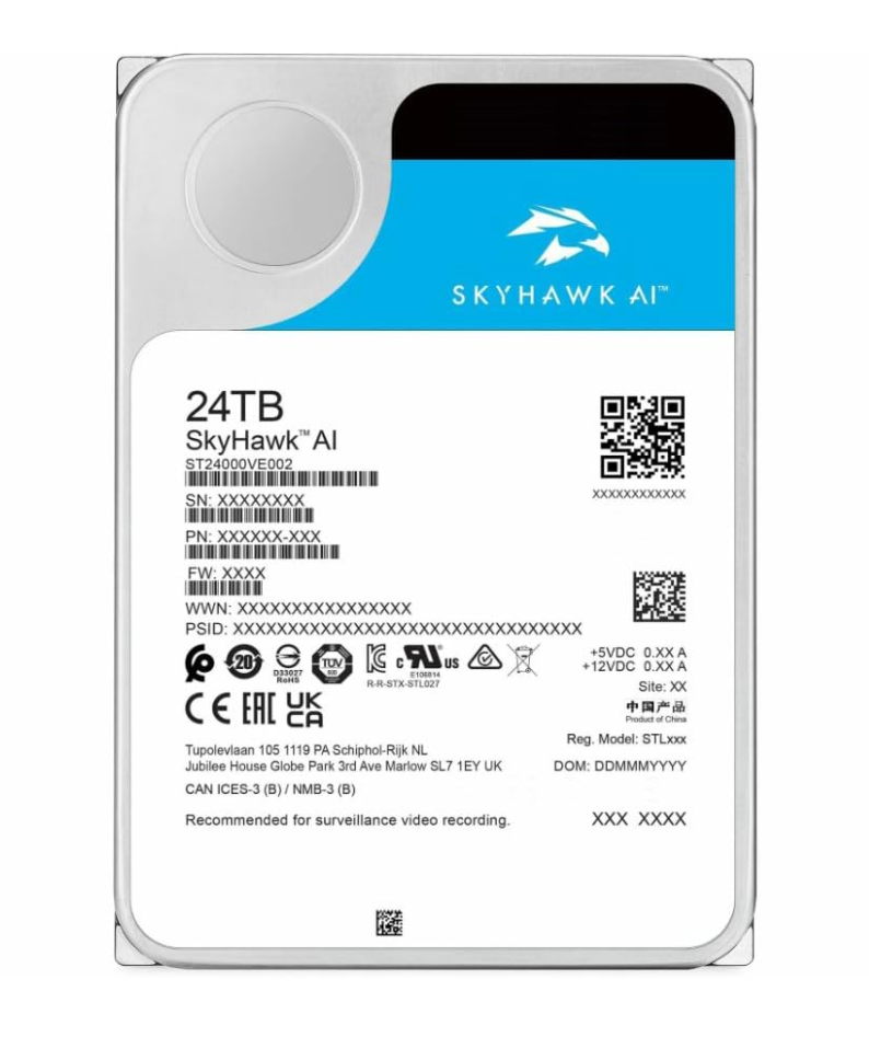 Seagate SkyHawk ST24000VE002 SATA 3.0 512MB Cache 7200RPM 3.5'' 24 TB Harddisk (5 YIL RESMİ TÜRKİYE GARANTİLİ)