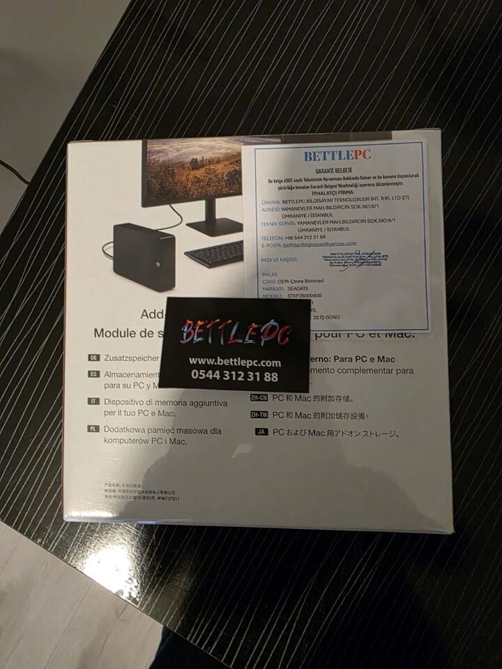 Seagate 26TB STKP26000400 Expansion  External USB 3.0 Desktop Hard Drive (5 YIL TÜRKİYE GARANTİLİ)