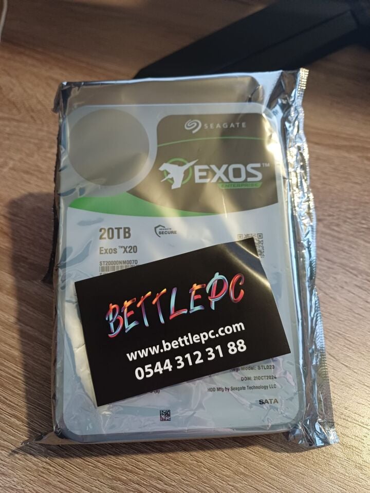 Seagate Exos X20 ST20000NM007D SATA 3.0 7200 RPM 3.5'' 20 TB Harddisk  ( 2 YIL TÜRKİYE GARANTİLİ)
