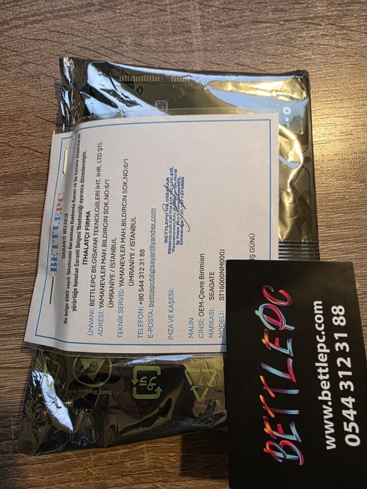 Seagate Exos 16 TB  SATA 3.0 7200 RPM 3.5'' ST16000NM000J Harddisk (2 YIL TÜRKİYE GARANTİLİ)