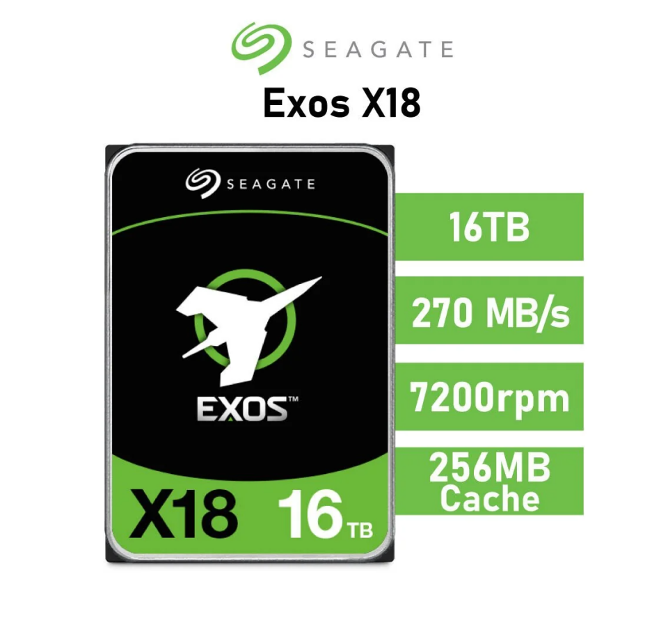 Seagate Exos X18 16 TB SATA 3.0 7200 RPM 3.5'' ST16000NM001J Harddisk (5 YIL RESMİ DİST GARANTİLİ)