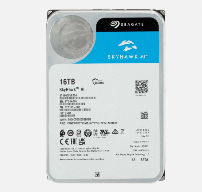 Seagate SkyHawk AI ST16000VE004 SATA 3.0 7200 RPM 3.5'' 16 TB Harddisk (5 YIL RESMİ DİST GARANTİLİ)