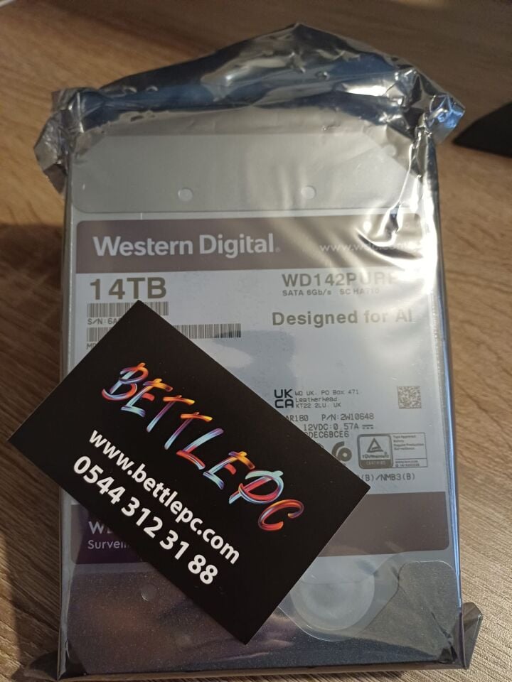 WD Purple Pro 14 TB SATA 3.0 512MB Cache 7200 RPM 3.5'' WD142PURP Harddisk ( 3 YIL RESMİ DİST GARANTİLİ )