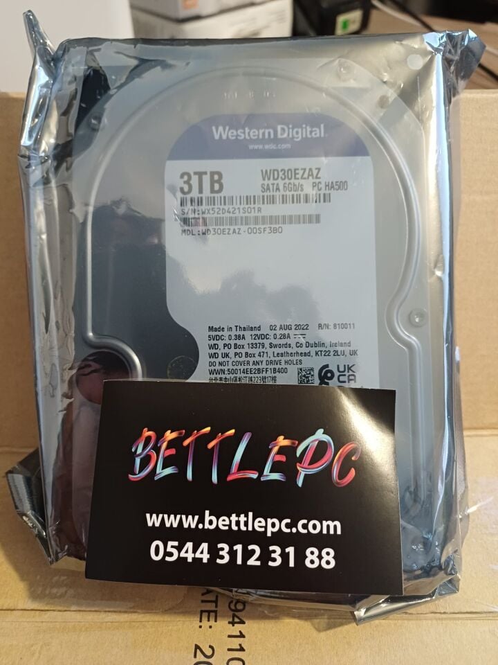 Western Digital Blue WD30EZAZ SATA 3.0 5400 RPM 3.5'' 3 TB Harddisk ( 2 YIL RESMİ DİST GARANTİLİ )
