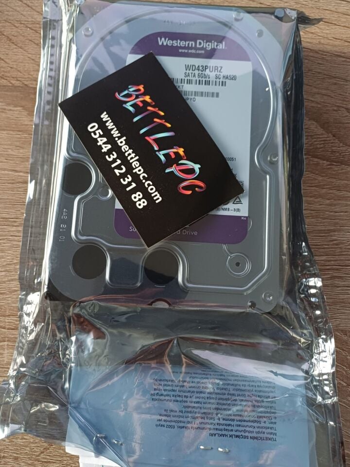 Western Digital Purple WD43PURZ SATA 3.0 5400 RPM 3.5'' 4 TB Harddisk ( 3 YIL RESMİ DİST GARANTİLİ)
