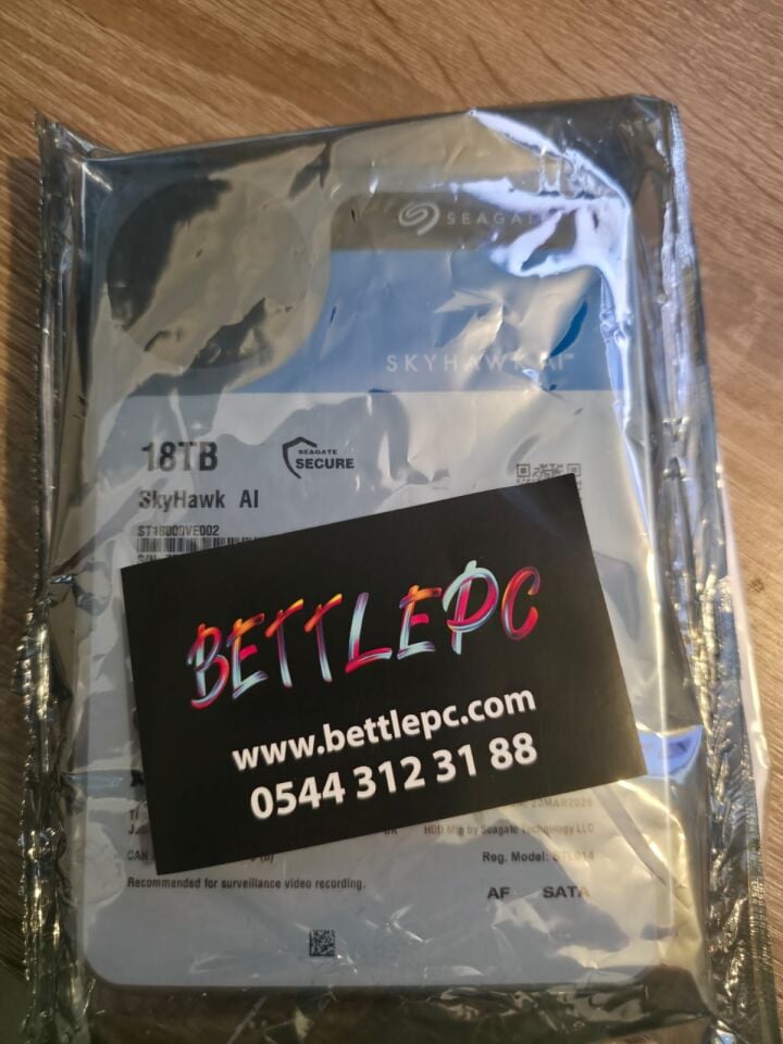 Seagate SkyHawk AI ST18000VE002 SATA 3.0 7200 RPM 3.5'' 18 TB Harddisk (2 YIL GARANTİLİ)