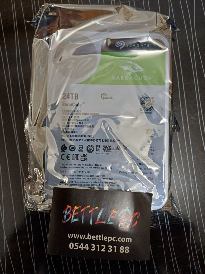 Seagate Barracuda 24 TB 512MB Cache 7200 RPM ST24000DM001 Harddisk (2 YIL TÜRKİYE GARANTİLİ )