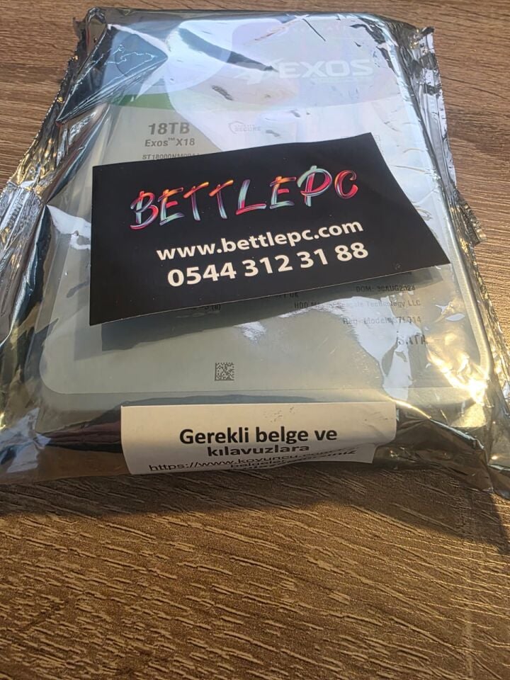 Seagate Exos X18 ST18000NM001J SATA 3.0 7200 Rpm 3.5'' 18 TB Harddisk ( 5 YIL  RESMİ GARANTİLİ )