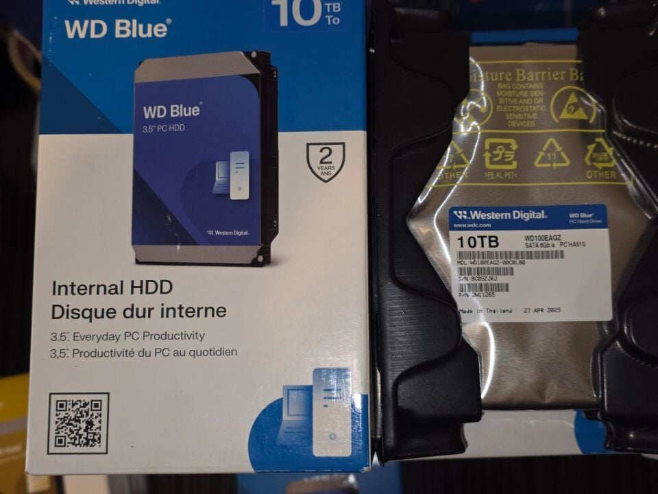 WD Blue 10 TB 512MB Cache 7200 RPM SATA 3.0 3.5'' WD100EAGZ Harddisk