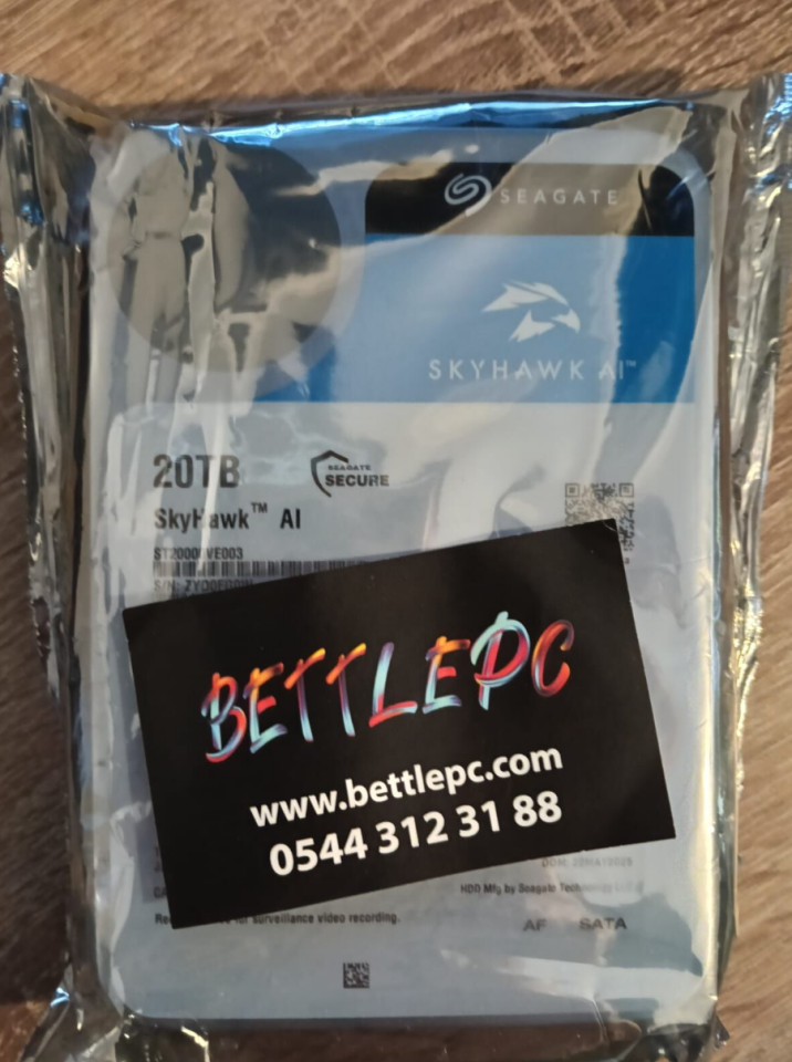 Seagate SkyHawk AI 20 TB 512MB 7200 RPM 3.5'' ST20000VE003 SATA 3.0   Harddisk ( 2 YIL TÜRKİYE GARANTİLİ )